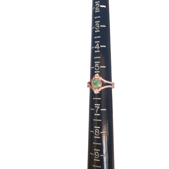 New Bomb Party Faceted Opal Clear Crystal Stone Rose Gold Plated Ring Size 6 - Picture 5 of 8